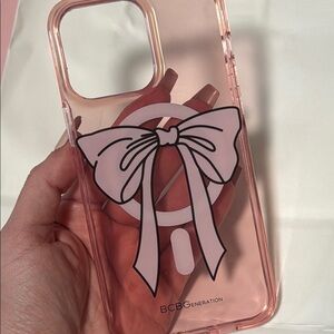 BCBGeneration Pink Phone Case with Bow Design